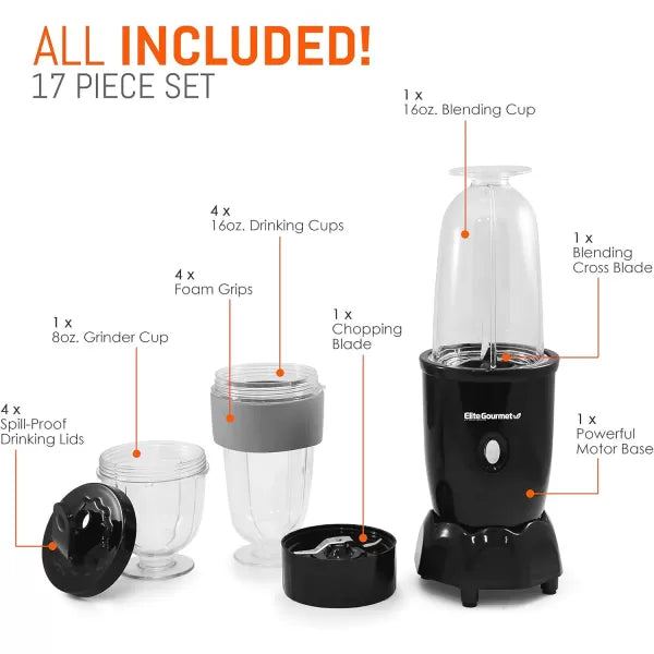 17-Piece Personal Blender 16 Oz R800