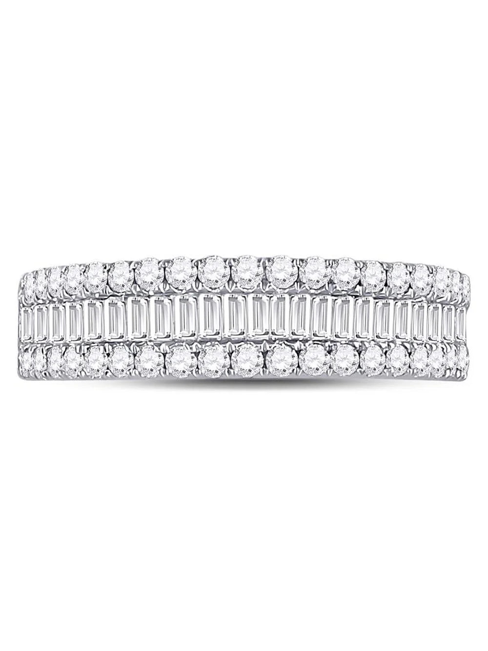 14K White Gold Diamond Wedding Band Ring C252390