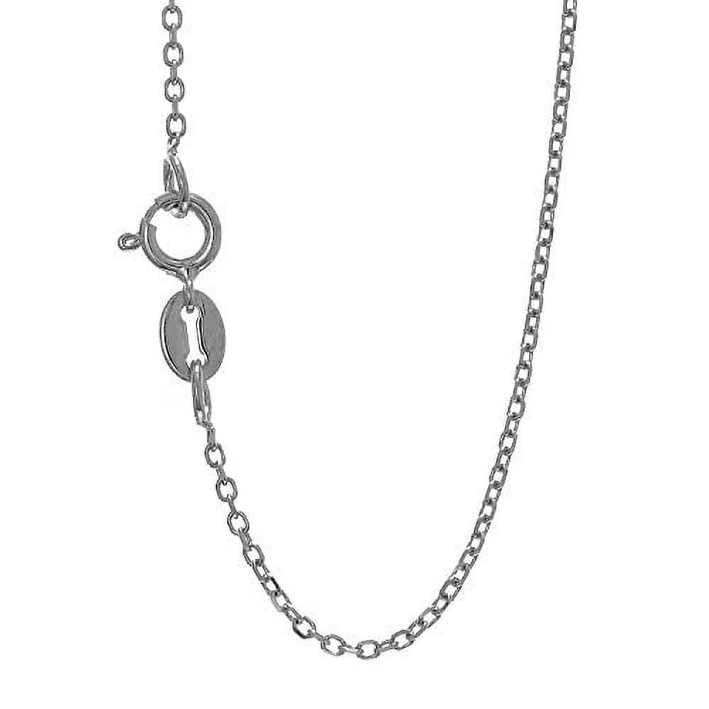 14k Solid White Gold Cable Chain Necklace, 13 Inches N719