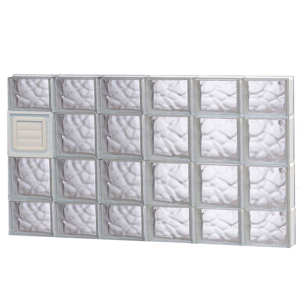 Wavy Glass Pattern Frameless Replacement Glass Block Window X255423