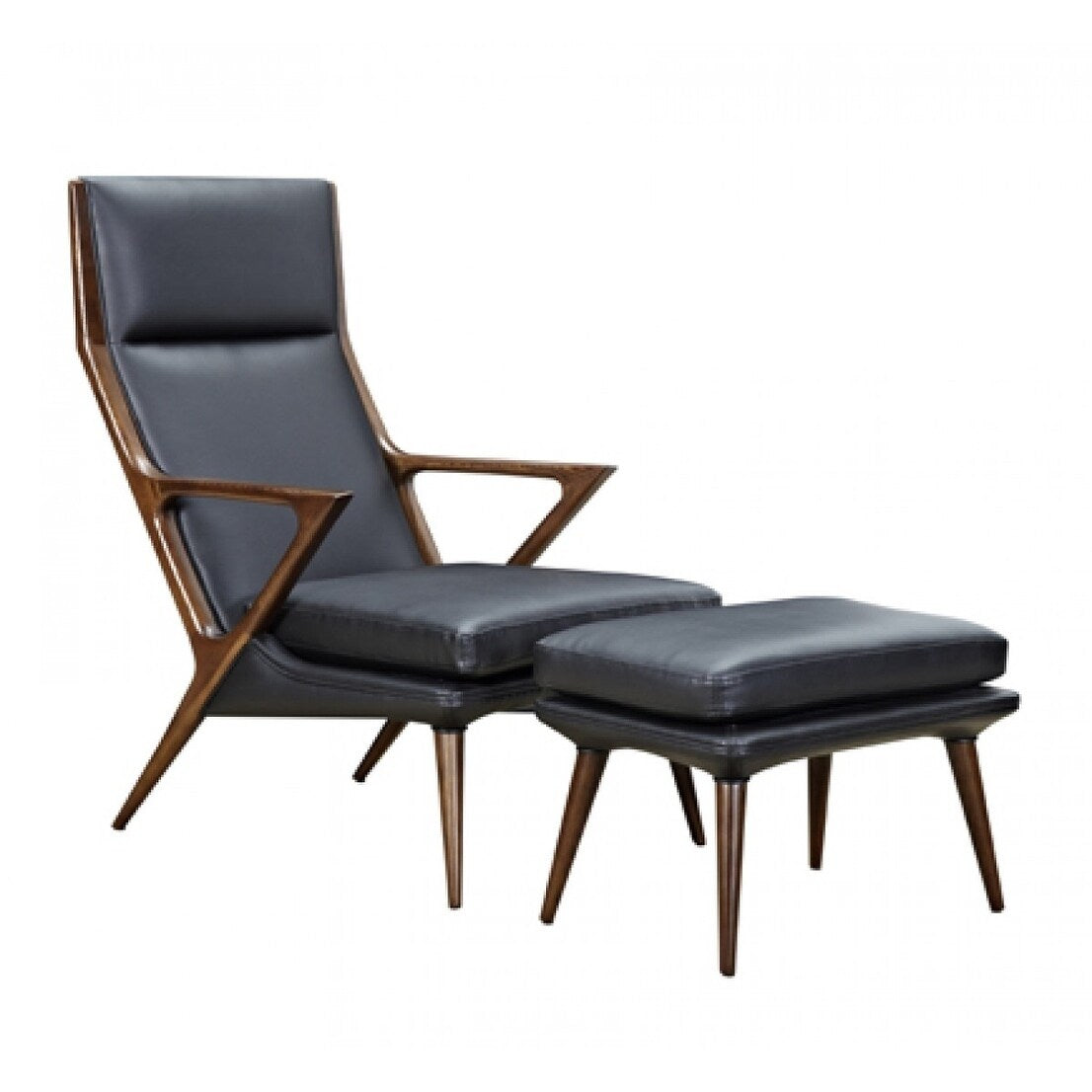 Black Lounge Chair & Ottoman E20223