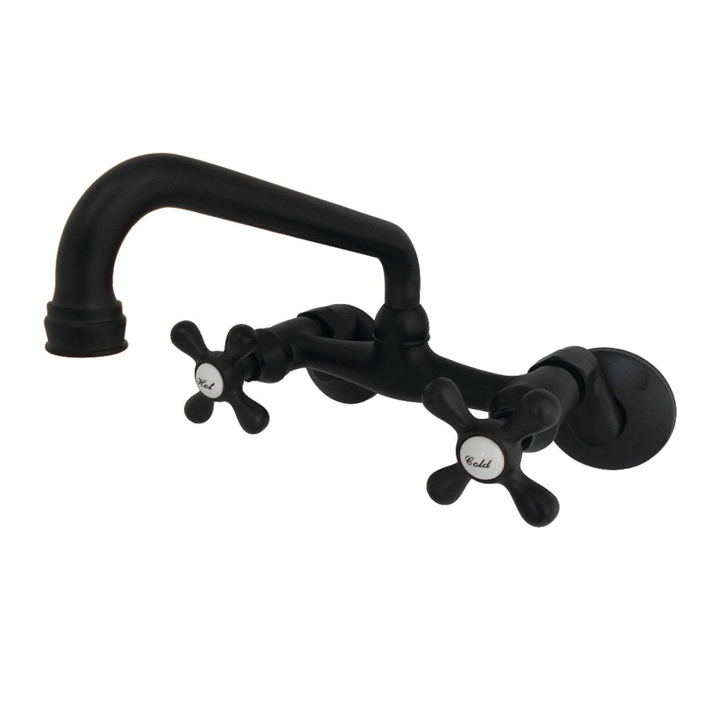 Polished Nickel Two Handle Wall Mount Kitchen Faucet H486817