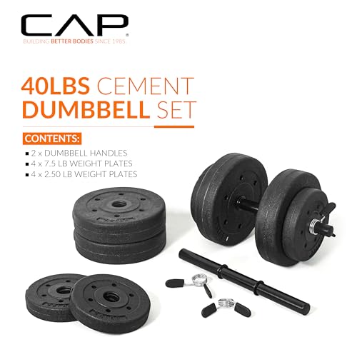 40-Pound Adjustable Cement Dumbbell Set A478