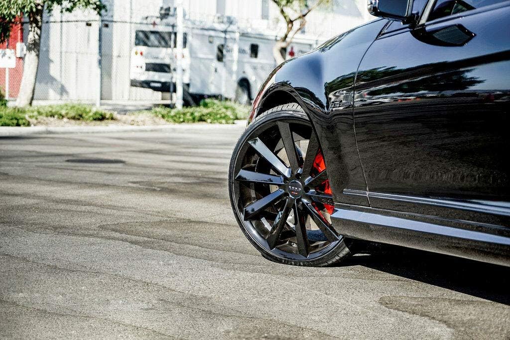 20 Inch Staggered Rims Set of 4 Gloss Black Wheels D827