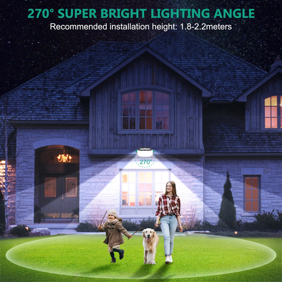 Solar Outdoor Lights 2Pack 252 LED Motion Sensor IP65 Waterproof J602