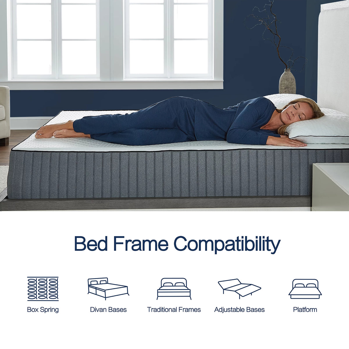 12" Medium Firm Gel Memory Foam Spring Mattress, King J133445