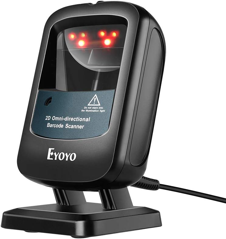 Desktop Barcode Scanner, Omnidirectional Hands-Free USB Wired Barcode Reader F685597