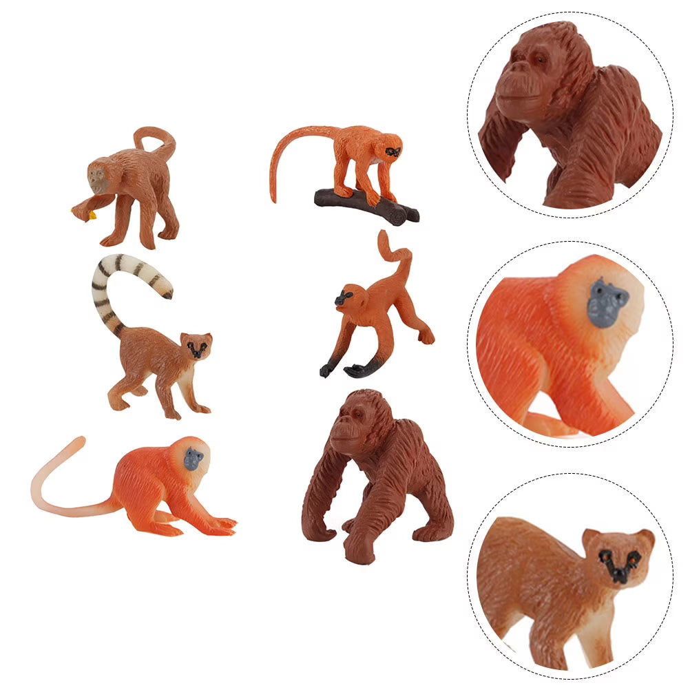 Monkey Animal Figurines Toys Figures Model Miniature Gorilla Figure Cake Kids Models Simulation Statue Zoo S943825