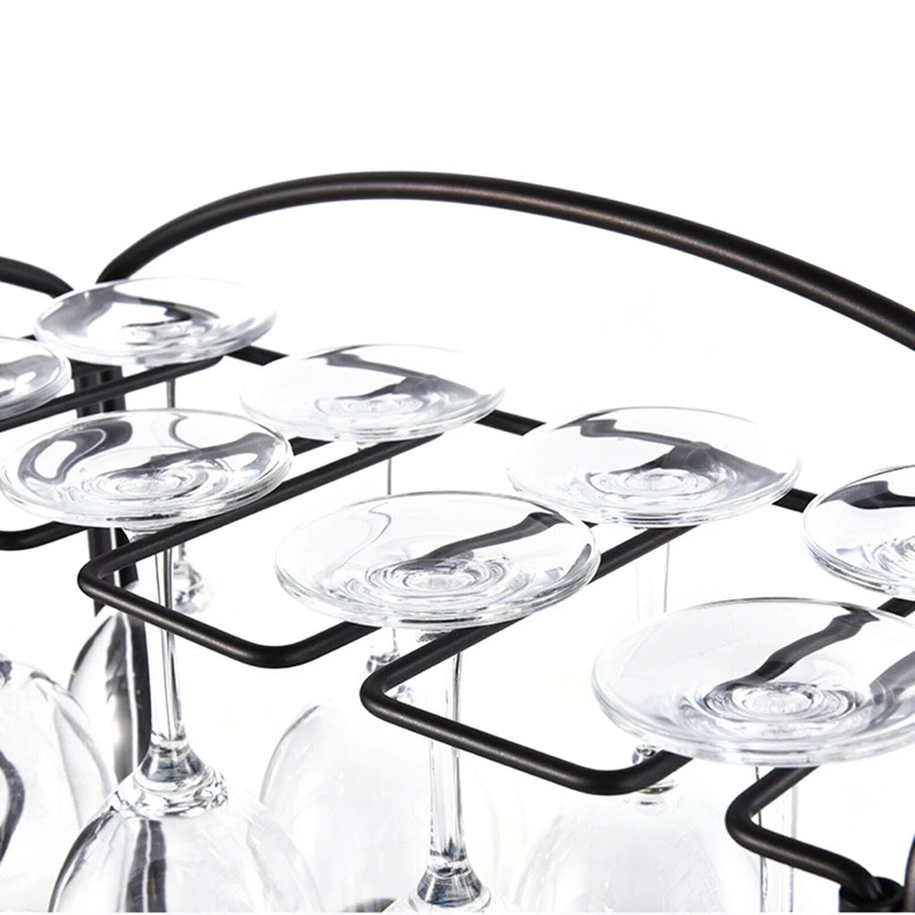 Metal Wine Rack with Glass Holder for 8 Bottles and 8 Glasses A2499