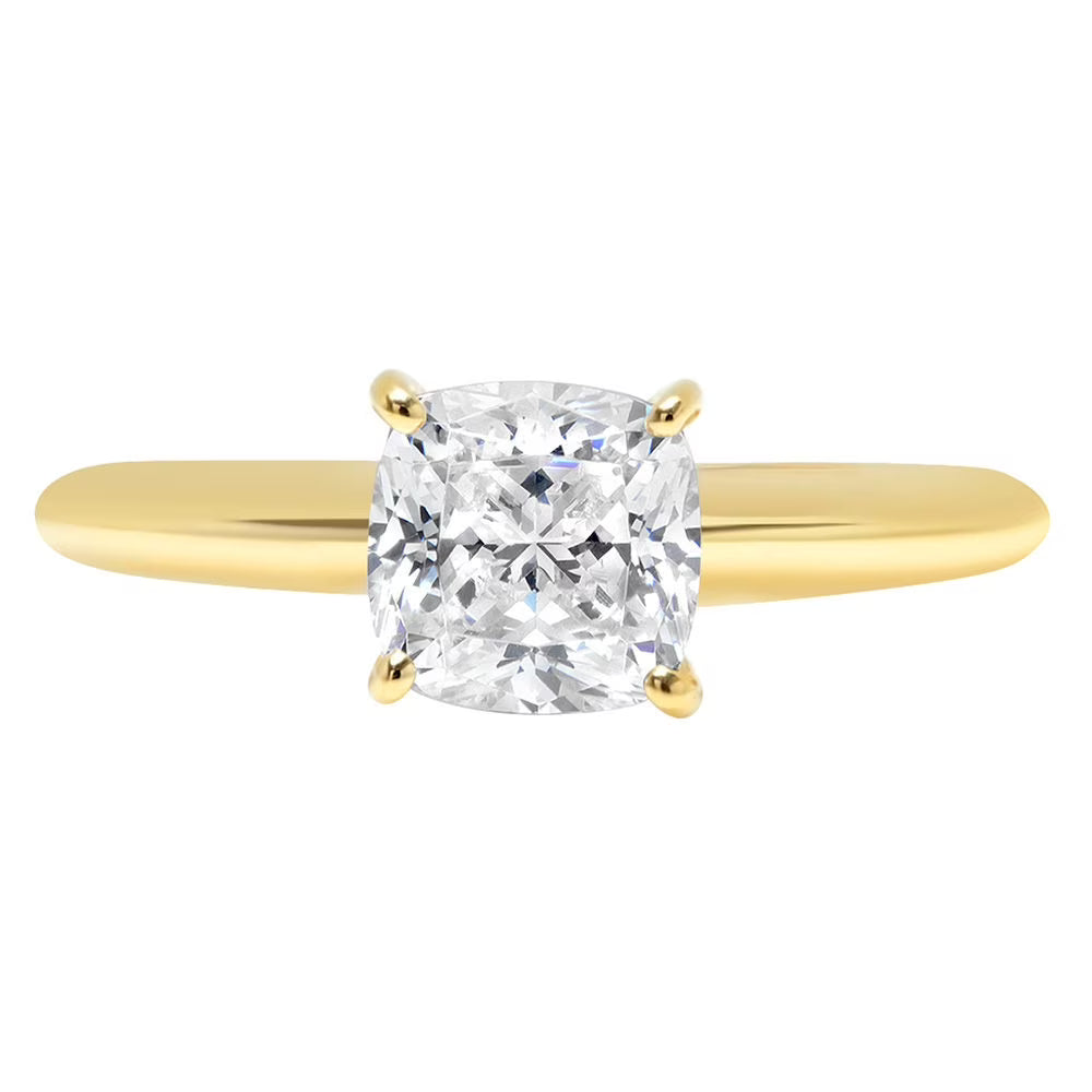 18K Yellow Gold Solitaire Engagement Ring size 3.5 L45084