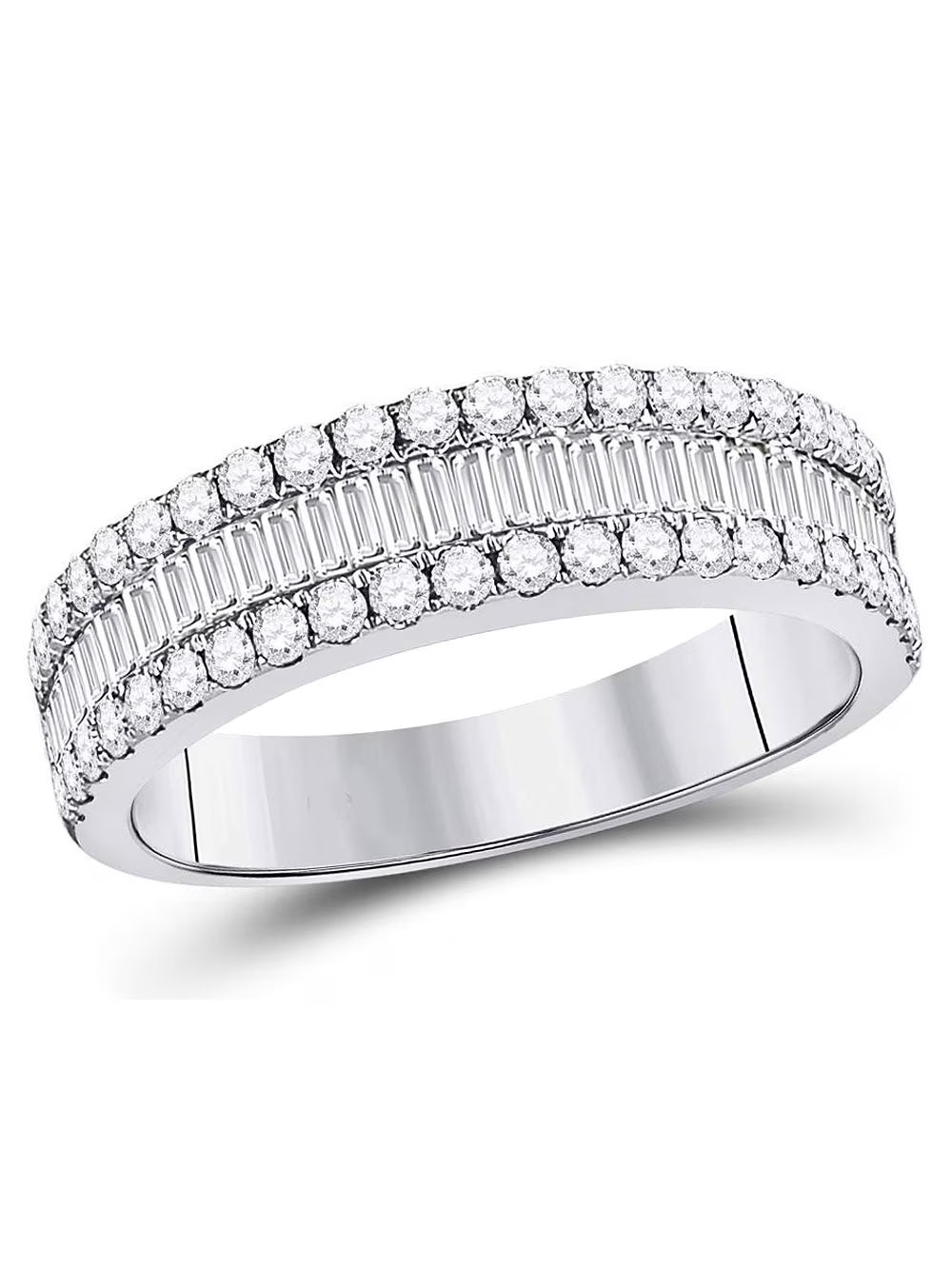 14K White Gold Diamond Wedding Band Ring C252390