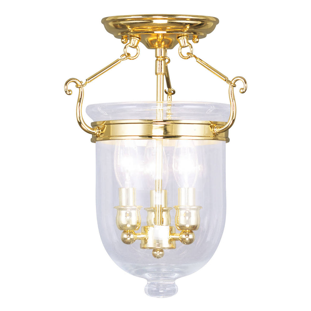 Polished Nickel 3 Light Ceiling Mount V7410