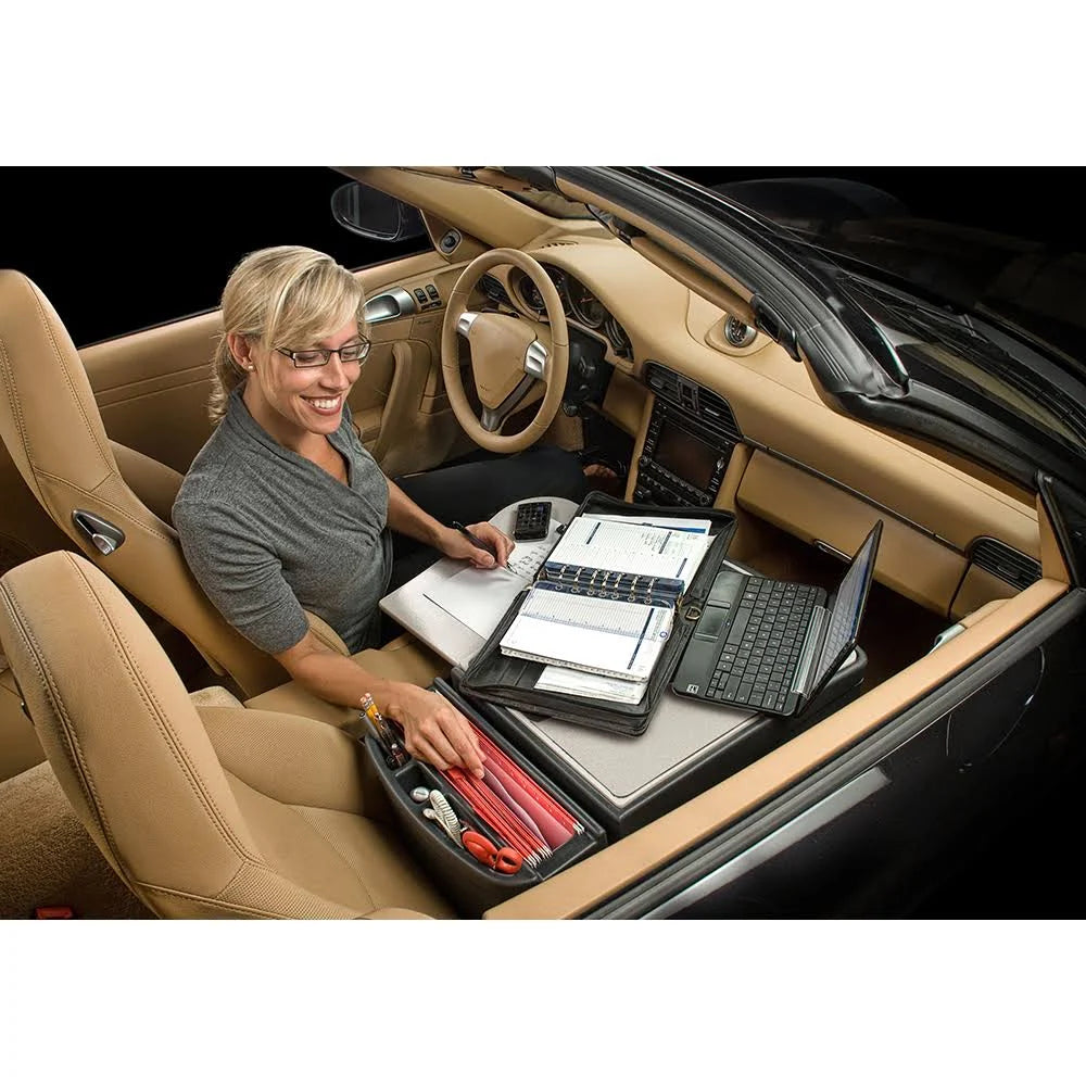Grey Car Desk with Built-in Power Inverter D6250
