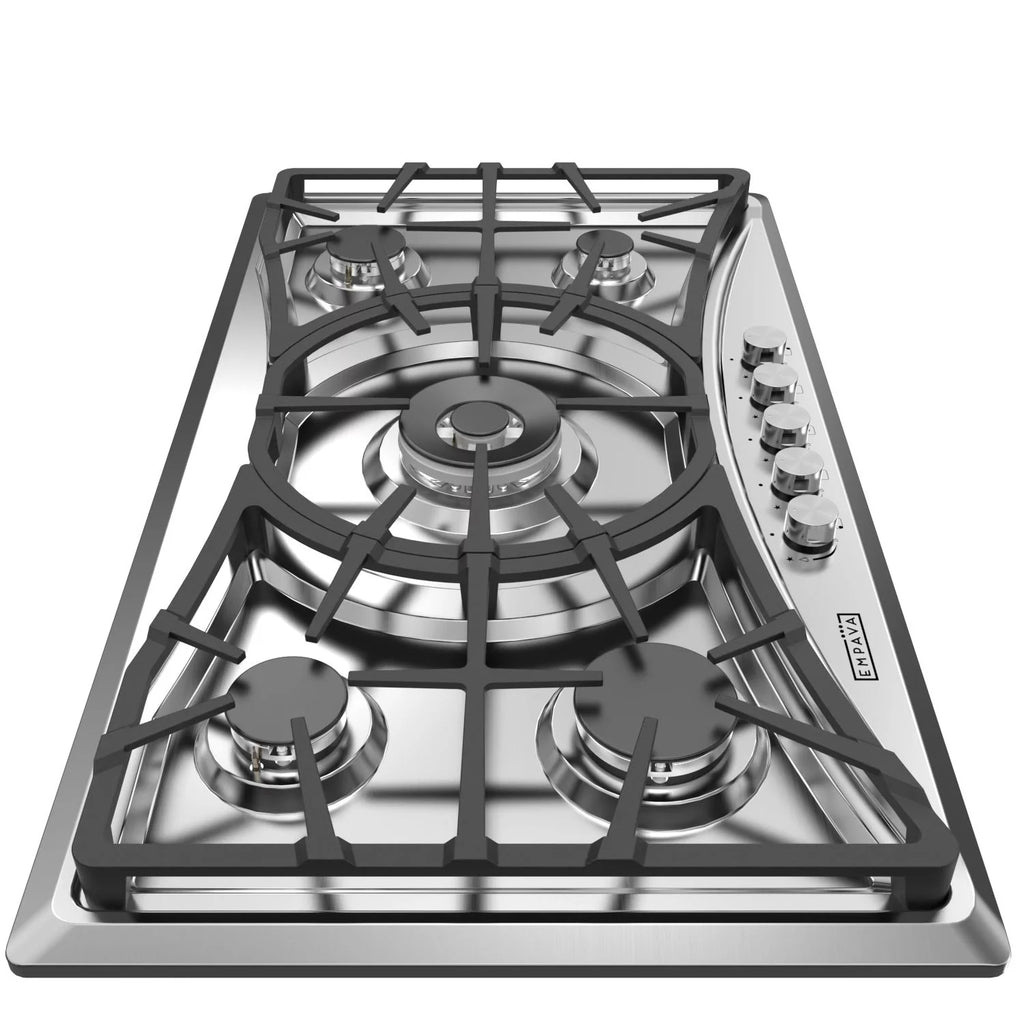 36 in. Gas Stove Cooktop with 5 Sealed Burners NG/LPG Convertible Stainless Steel K24173