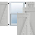 21-1/2x22 x 77x22 PVC Four Board Joined Board and Batten Shutters, Hailstorm Gray F9787