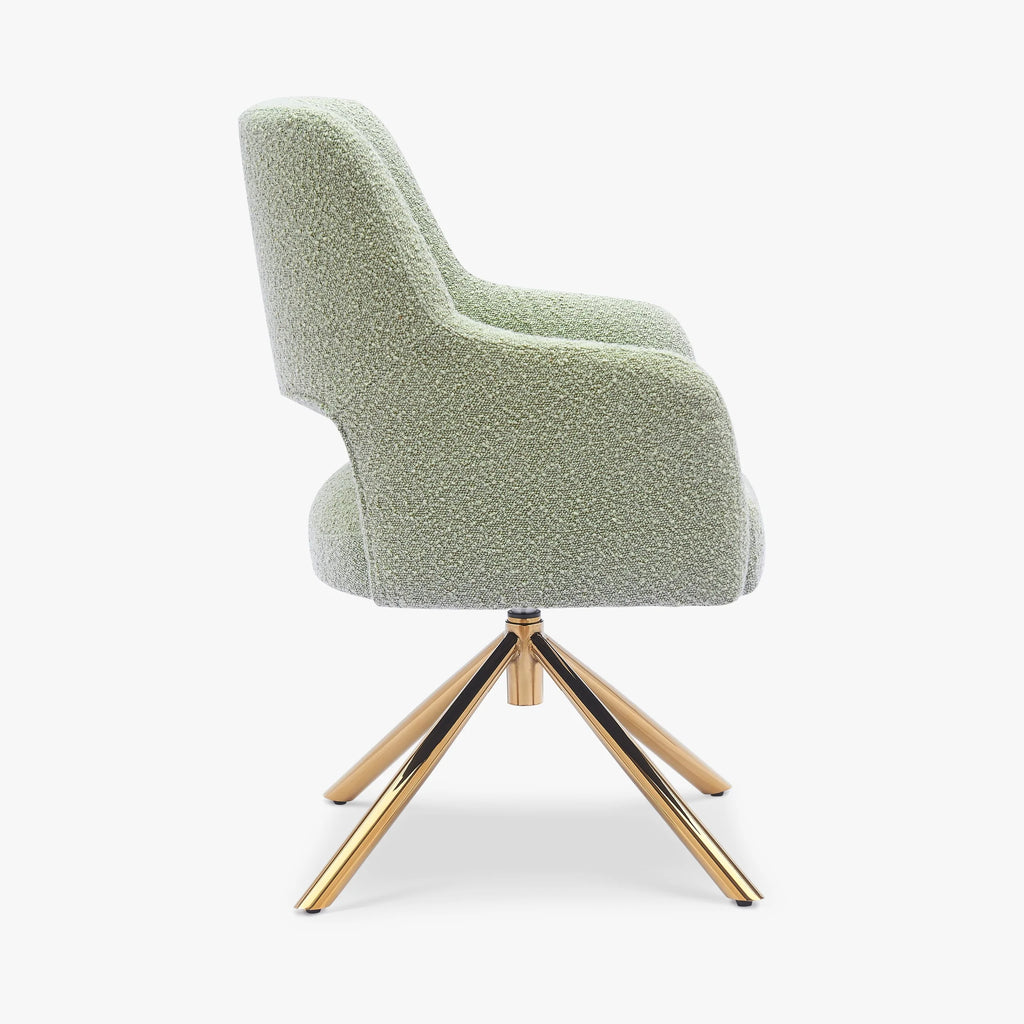 Wide Boucle Swivel Accent Arm Chair Set of 2 O785