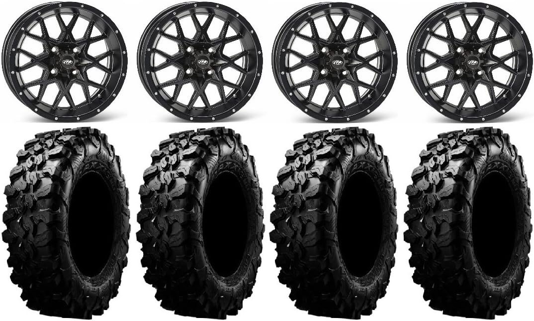 15 Wheels Black 29 Tires 4x137 Bolt Pattern 12mmx1.25 Lug Kit F7338