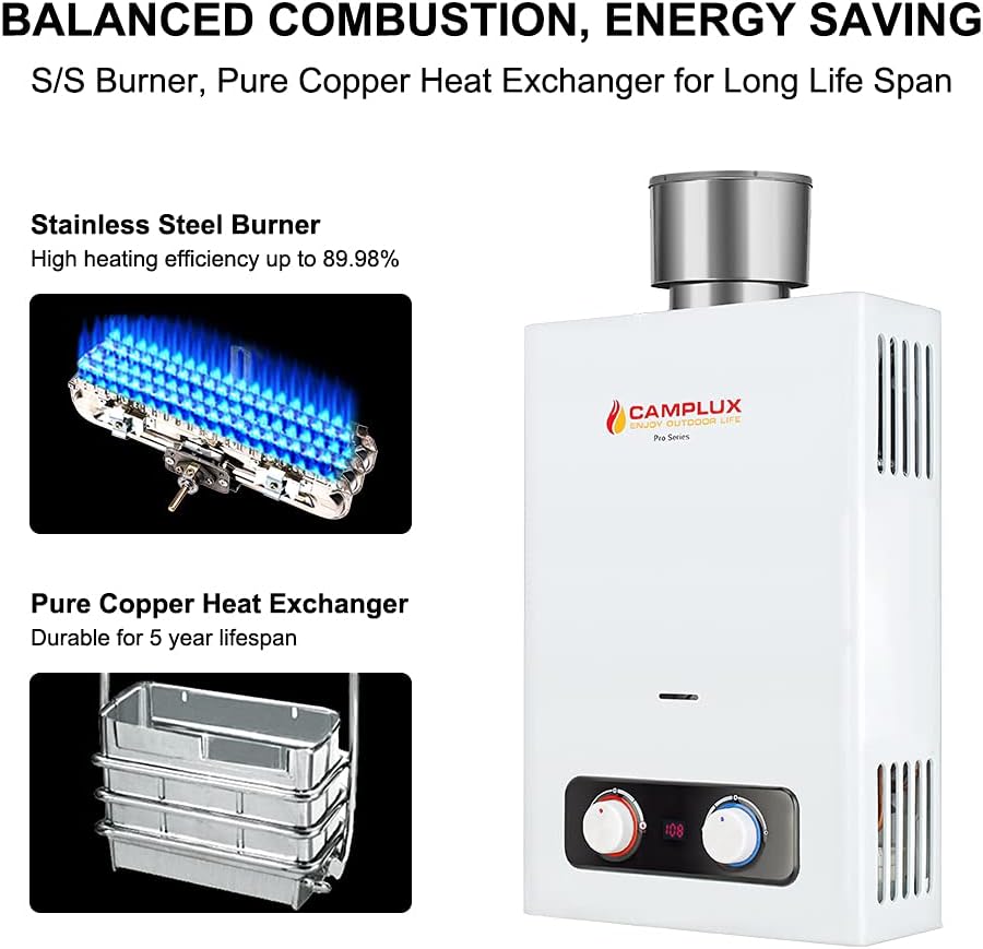 1.58 GPM Outdoor Propane Tankless Water Heater with S/S Rain Cap O15731
