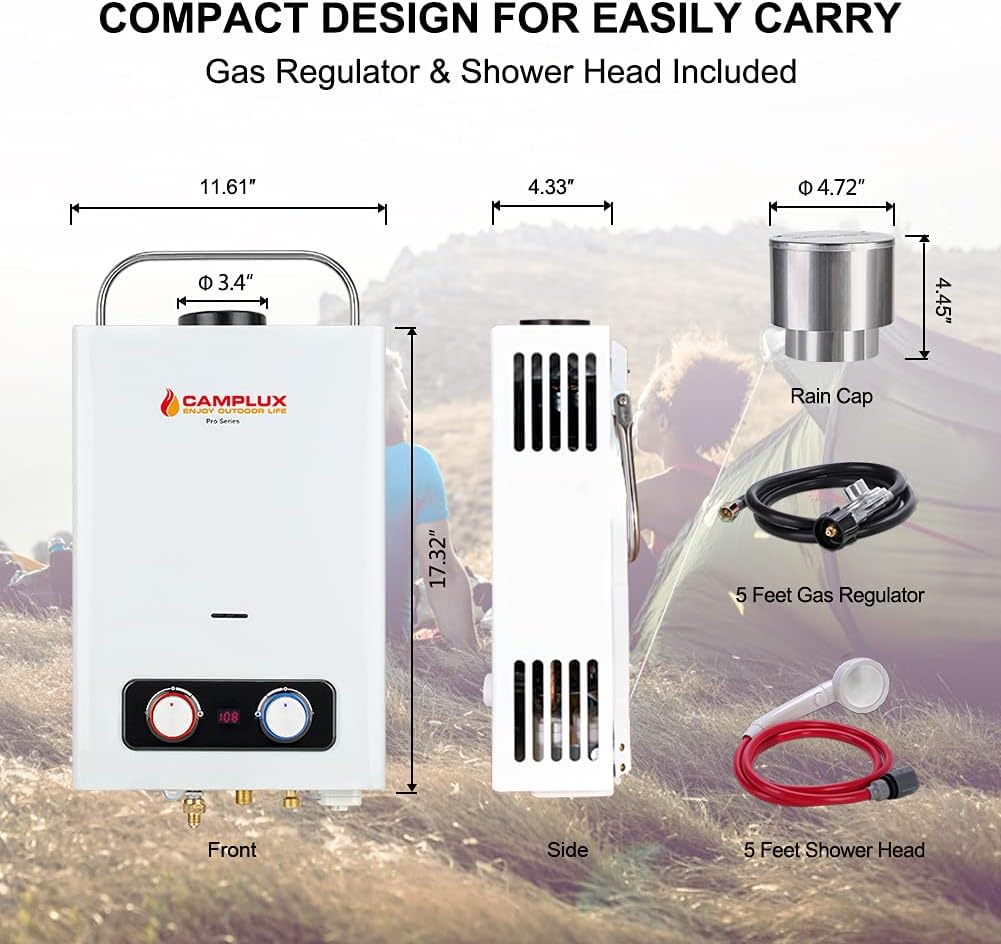 1.58 GPM Outdoor Propane Tankless Water Heater with S/S Rain Cap O15731