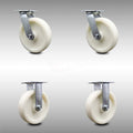 Stainless Steel Swivel Top Plate Caster with 5 x 2 White Wheel H45729