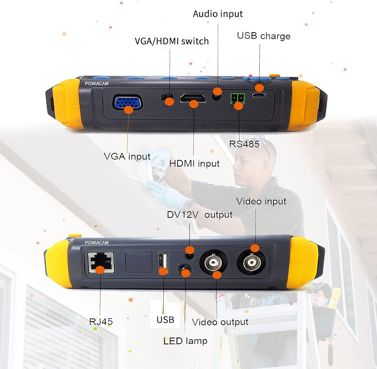 5 Inch 8MP AHD CCTV Monitor Camera Tester B330
