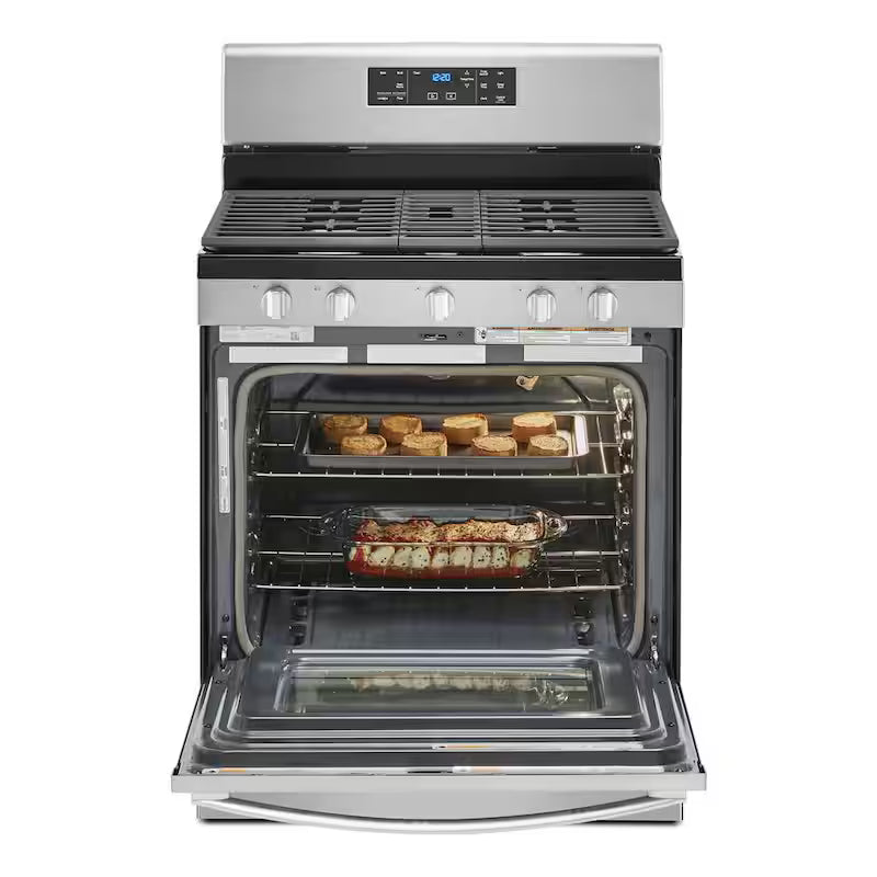 5.0 cu. ft. Gas Range with Self Cleaning and Center Oval Burner in Stainless Steel T540