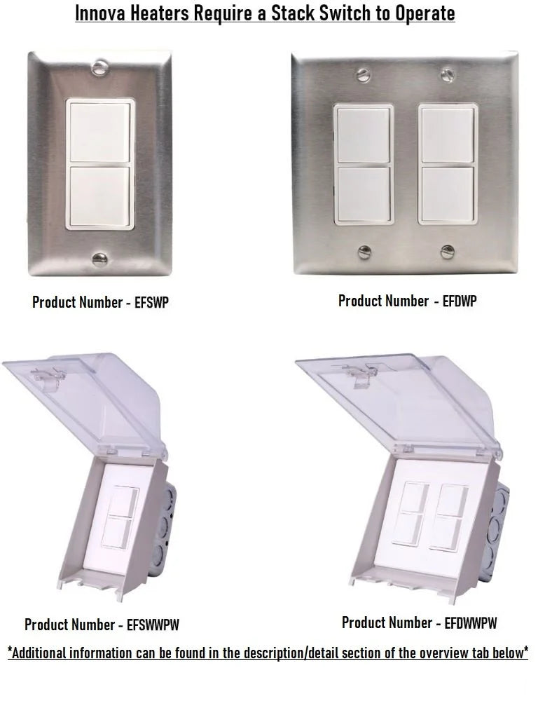 5000 Watt Electric Infrared Dual Element Wall Mount Heater P818