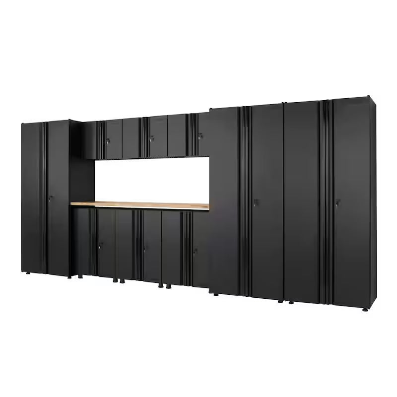 10-Piece Welded Steel Garage Storage System in Black N7755