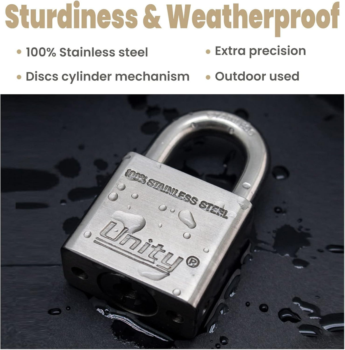 100% Stainless Steel Keyed Alike Marine Lock (5, 50mm) N424