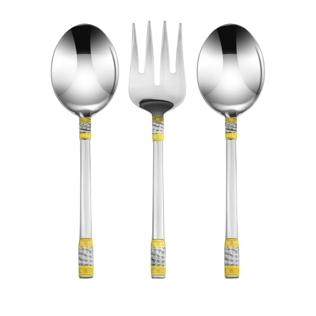 75-Piece 18/10 Stainless Steel Gold-Plated Cutlery Set with Wood Storage Case K38173