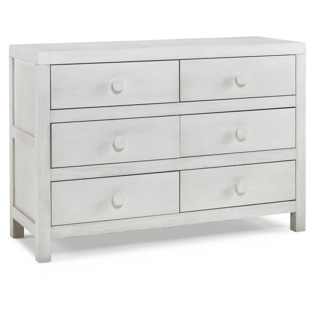 6 Drawer Double Dresser in Weathered Seashell White S4220
