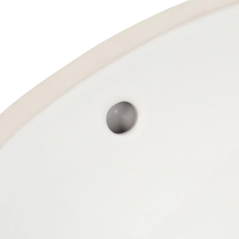 White Undermount Oval Bathroom Sink with Overflow B111