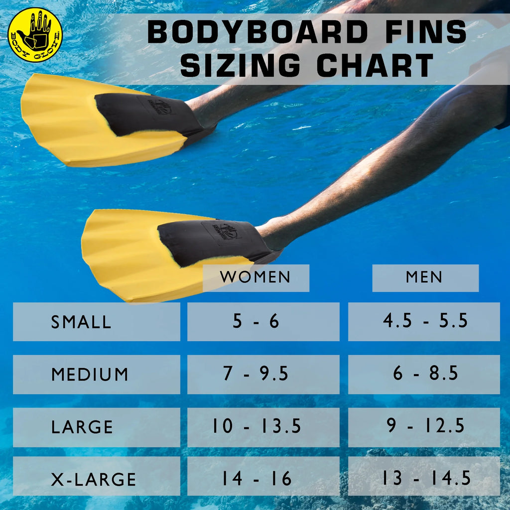 Black/Yellow Large Swim Fins Q9498