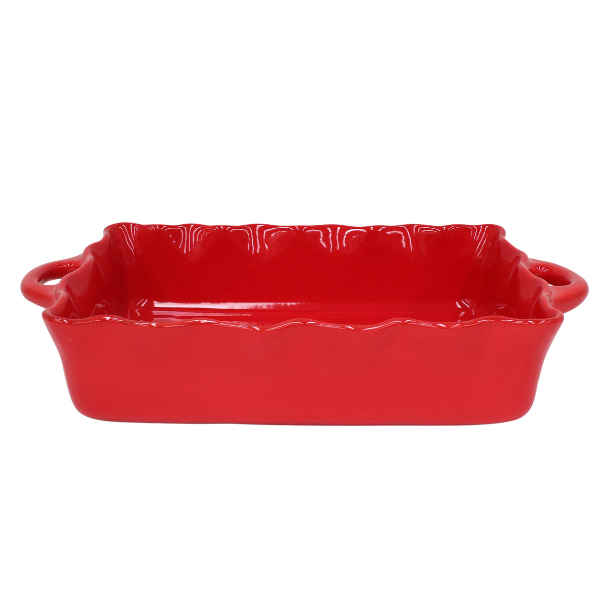 Red Ruffled Rectangular Baker X627726