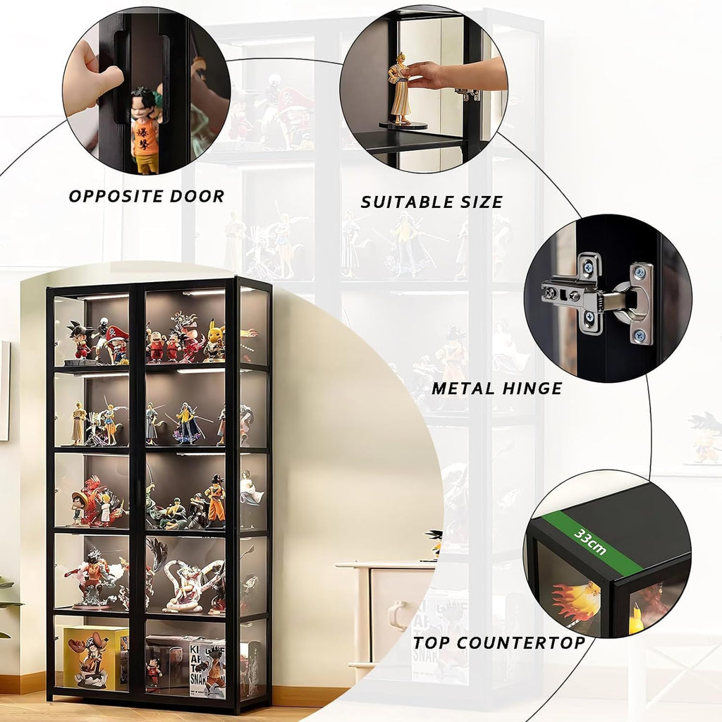 5-Tier Curio Display Cabinet with Acrylic Glass Door U791030
