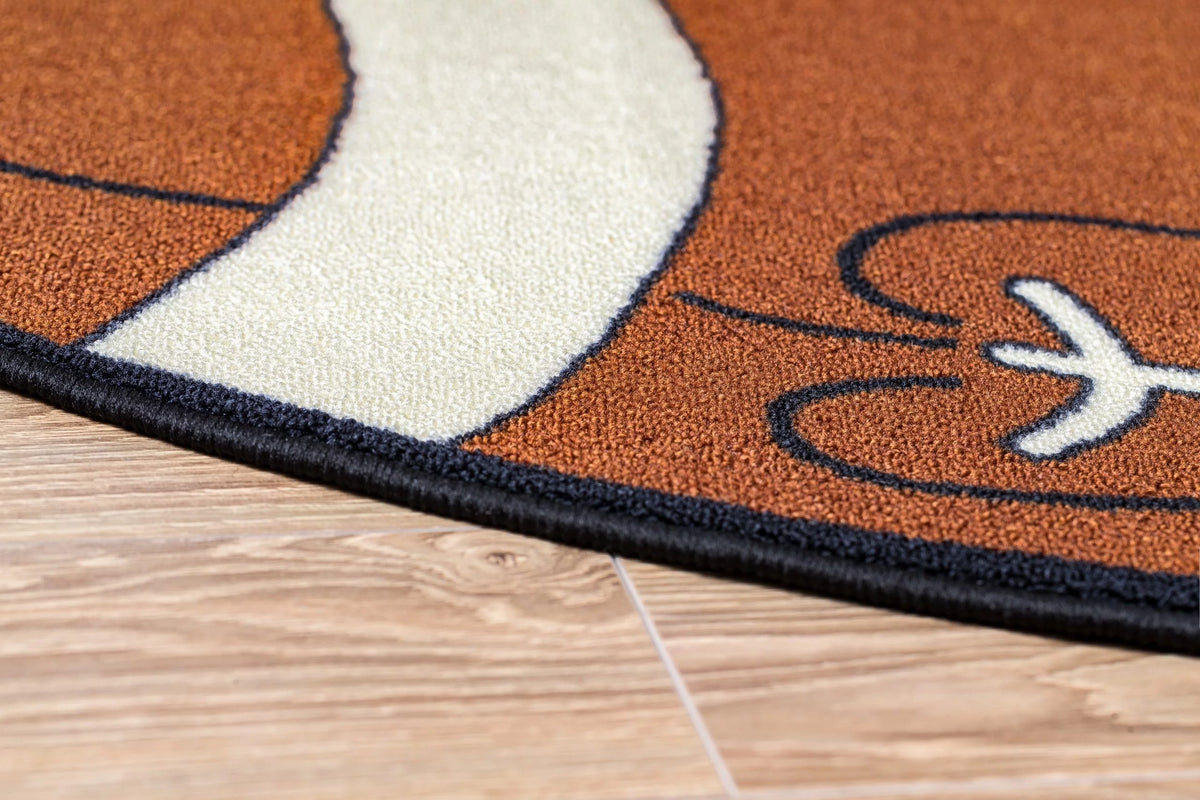 Rust Football Shape Area Rug N36280