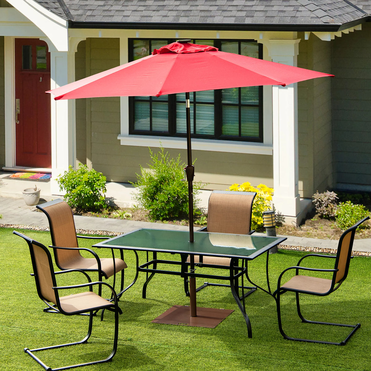 50LBS Patio Square Umbrella Base Stand with Wheels O6963