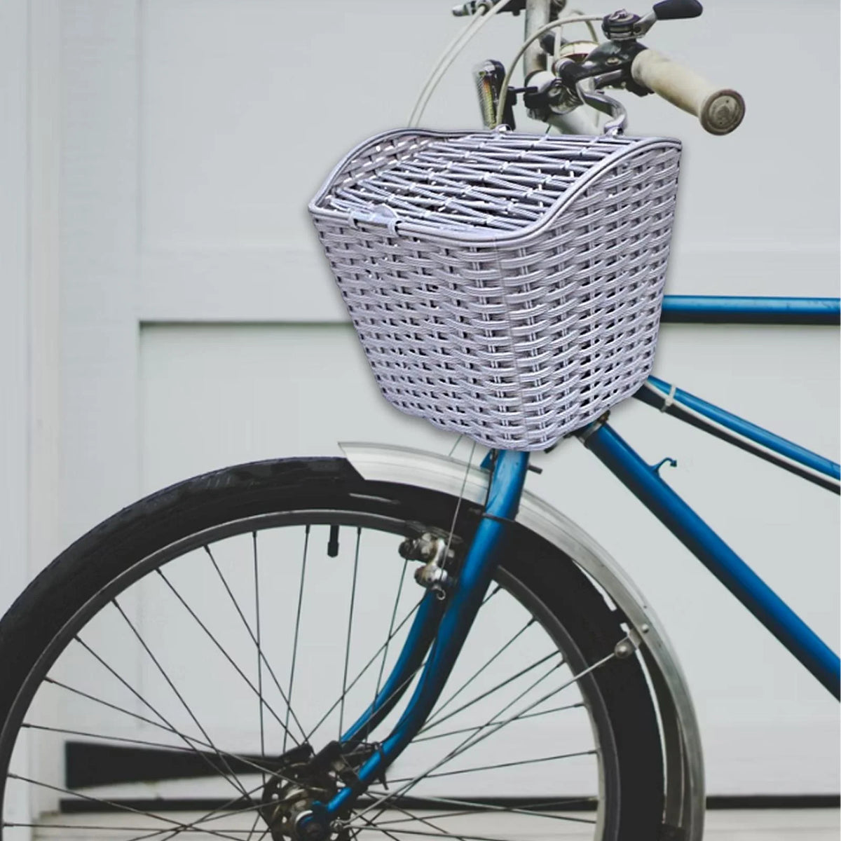 Gray Waterproof Bike Basket with Cover H128449