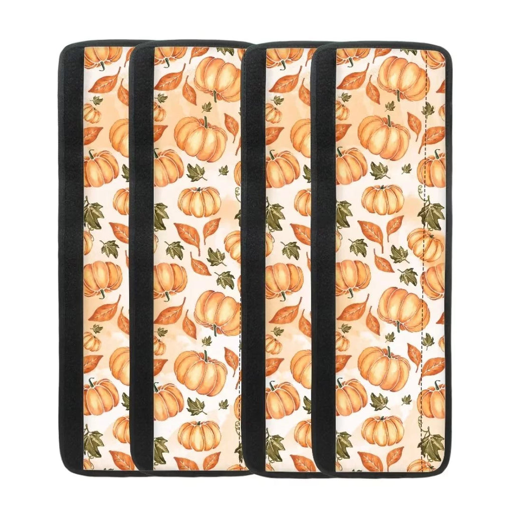 Thanksgiving Pumpkin Fallen Leaves Refrigerator Handle Cover 4 Pcs D508915