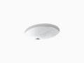 White Undermount Oval Bathroom Sink with Overflow B111