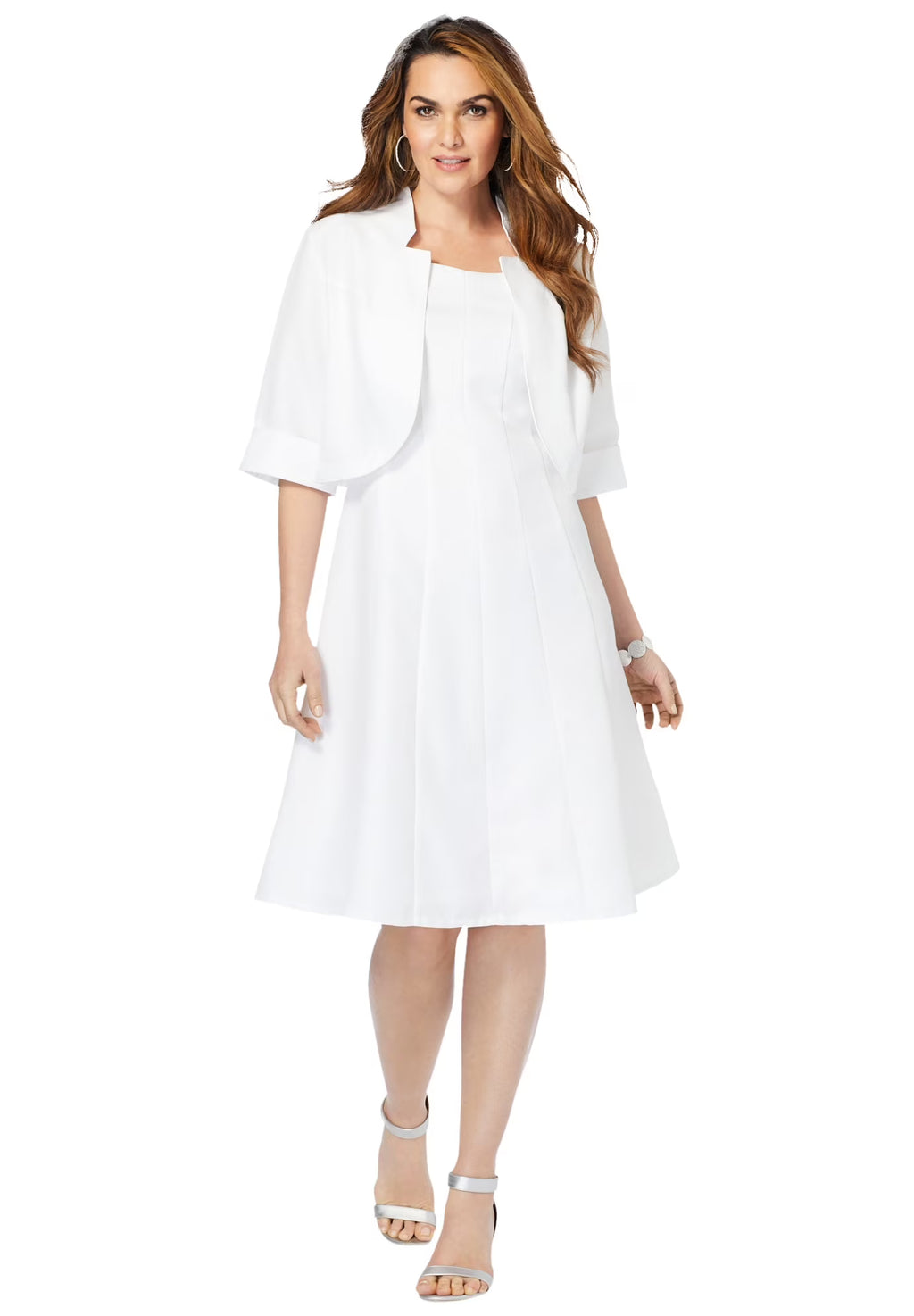 Plus Size Petite Fit-And-Flare Jacket Dress Z801247