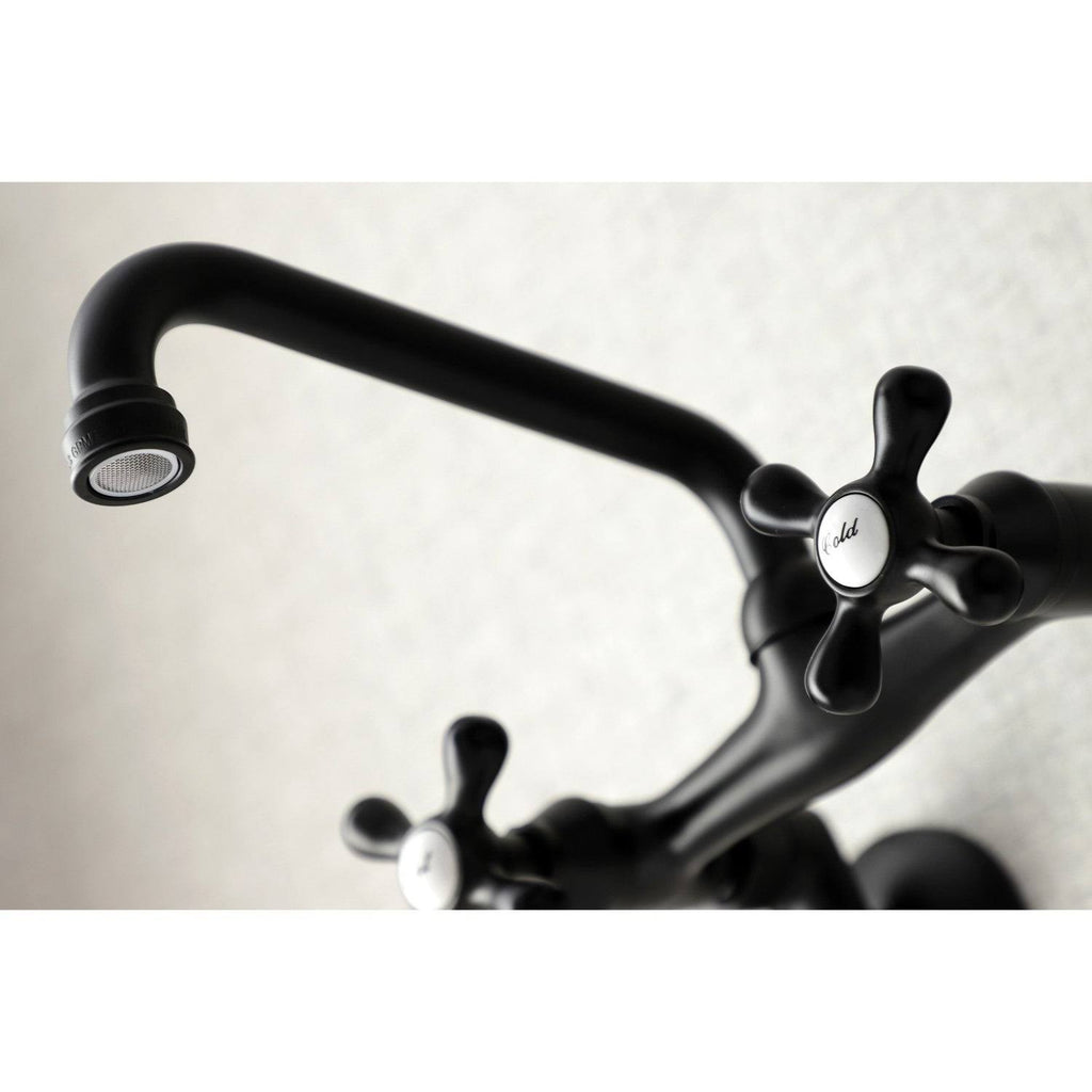 Polished Nickel Two Handle Wall Mount Kitchen Faucet H486817