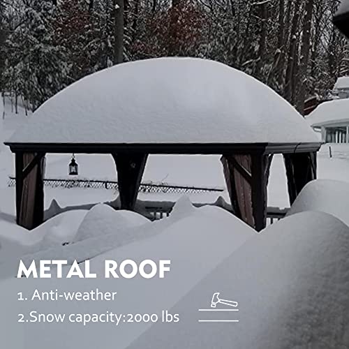 10'x10' Hardtop Gazebo with Netting and Curtains P964