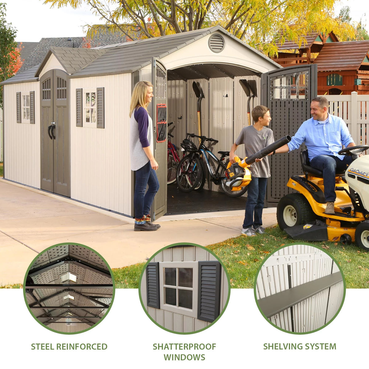 20 ft. x 8 ft. Outdoor Storage Shed Desert Sand Z8670