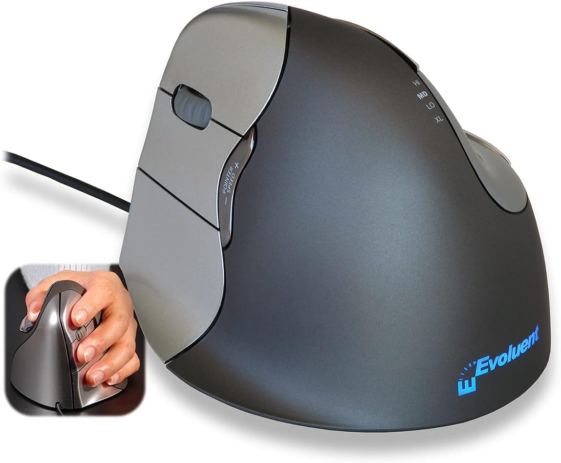 VerticalMouse 4 Right Hand Ergonomic Mouse with Wired USB Connection U790021