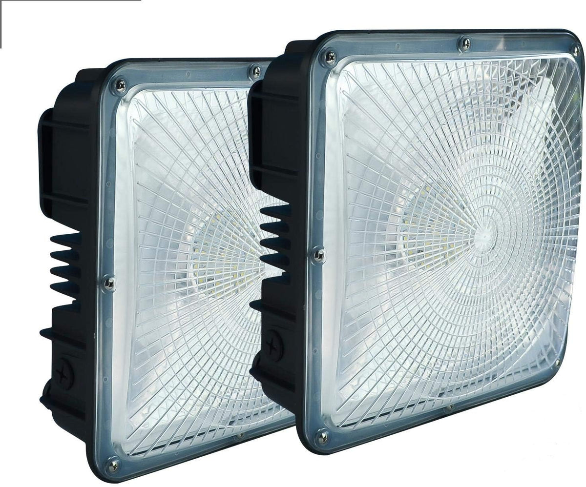 2 Pack 45W LED Canopy Lights, 9.5 x 9.5, 120V 277V O802