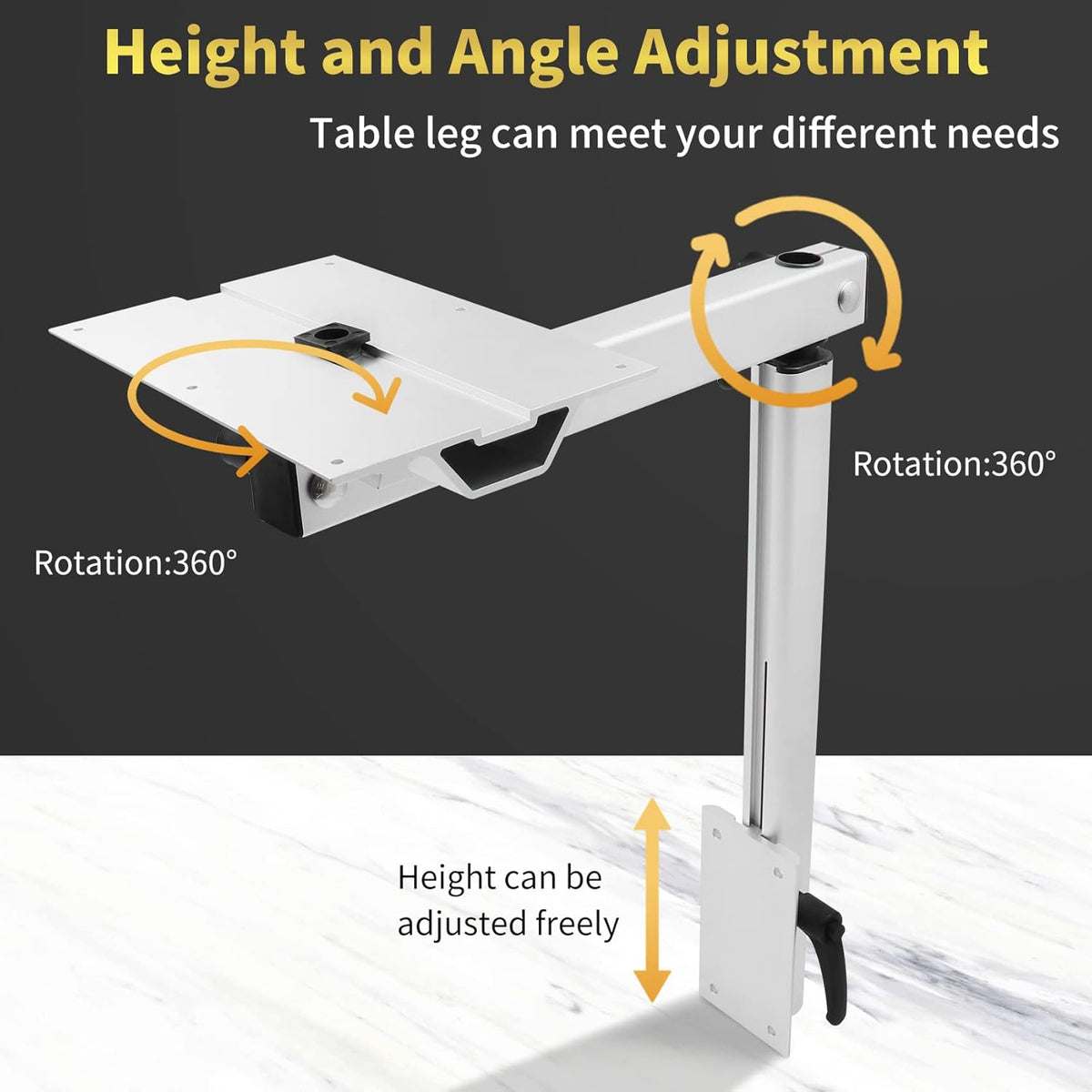 360 Degree Rotation Aluminum Alloy Height Adjustable Table Leg Bracket C399