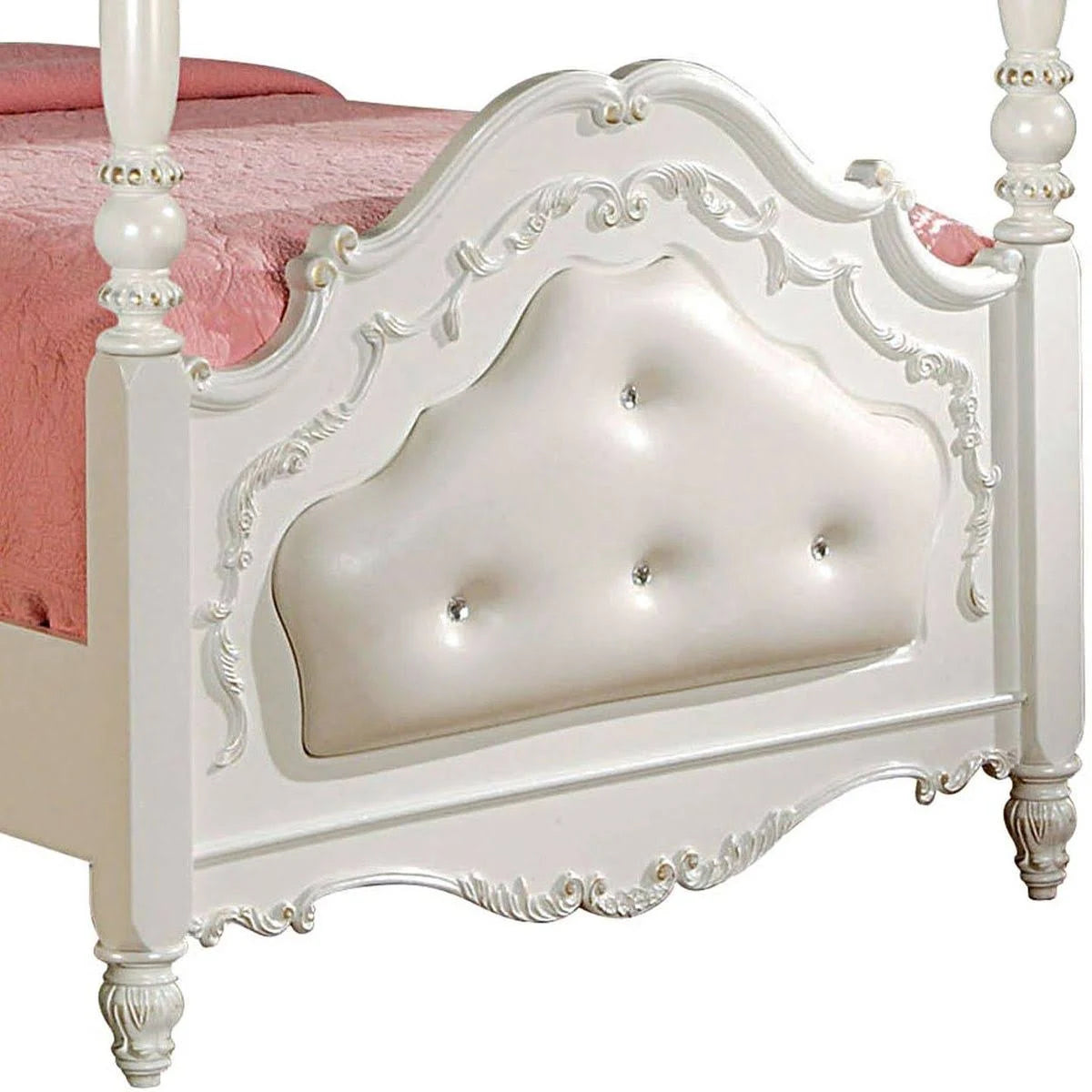 Pearl White Full Poster Bed Z933