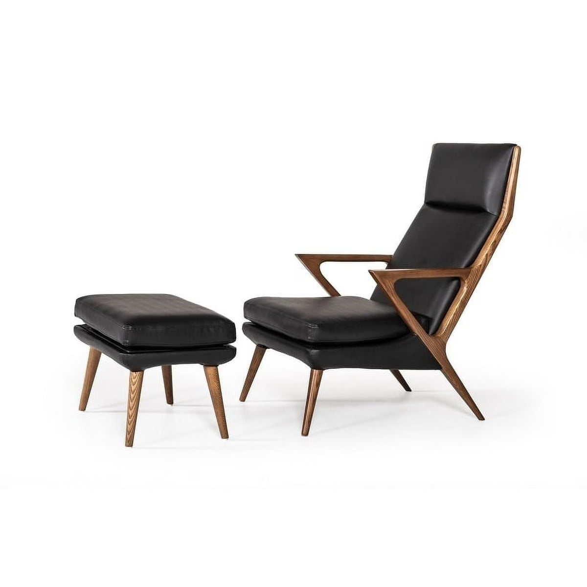 Black Lounge Chair & Ottoman E20223