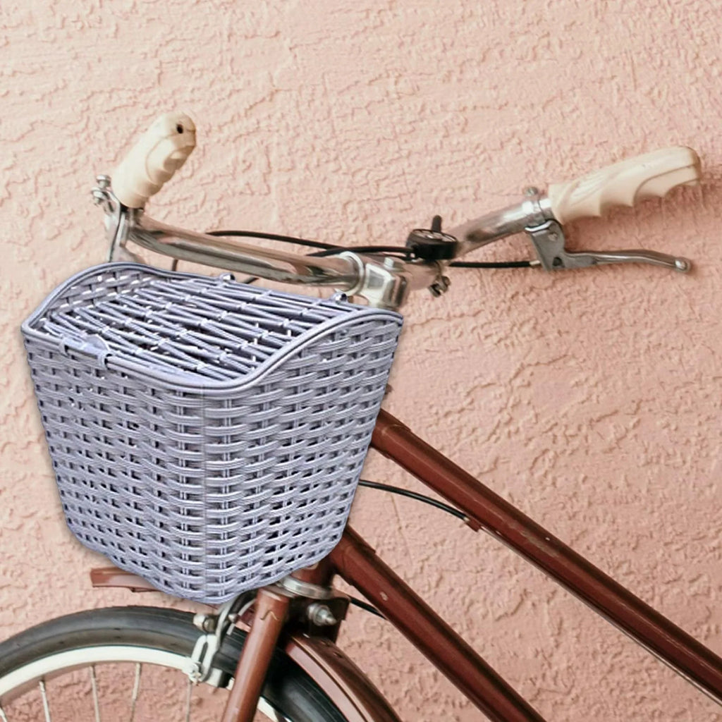 Gray Waterproof Bike Basket with Cover H128449